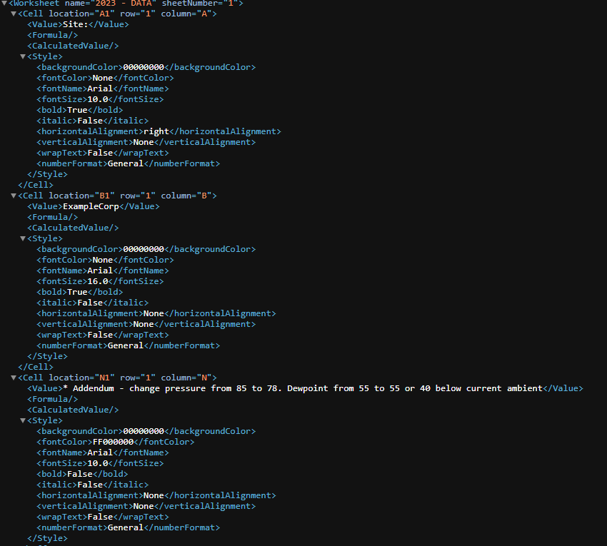 Excerpt of the supplied structured-format screenshot, showing mock worksheet cells represented as elements.
